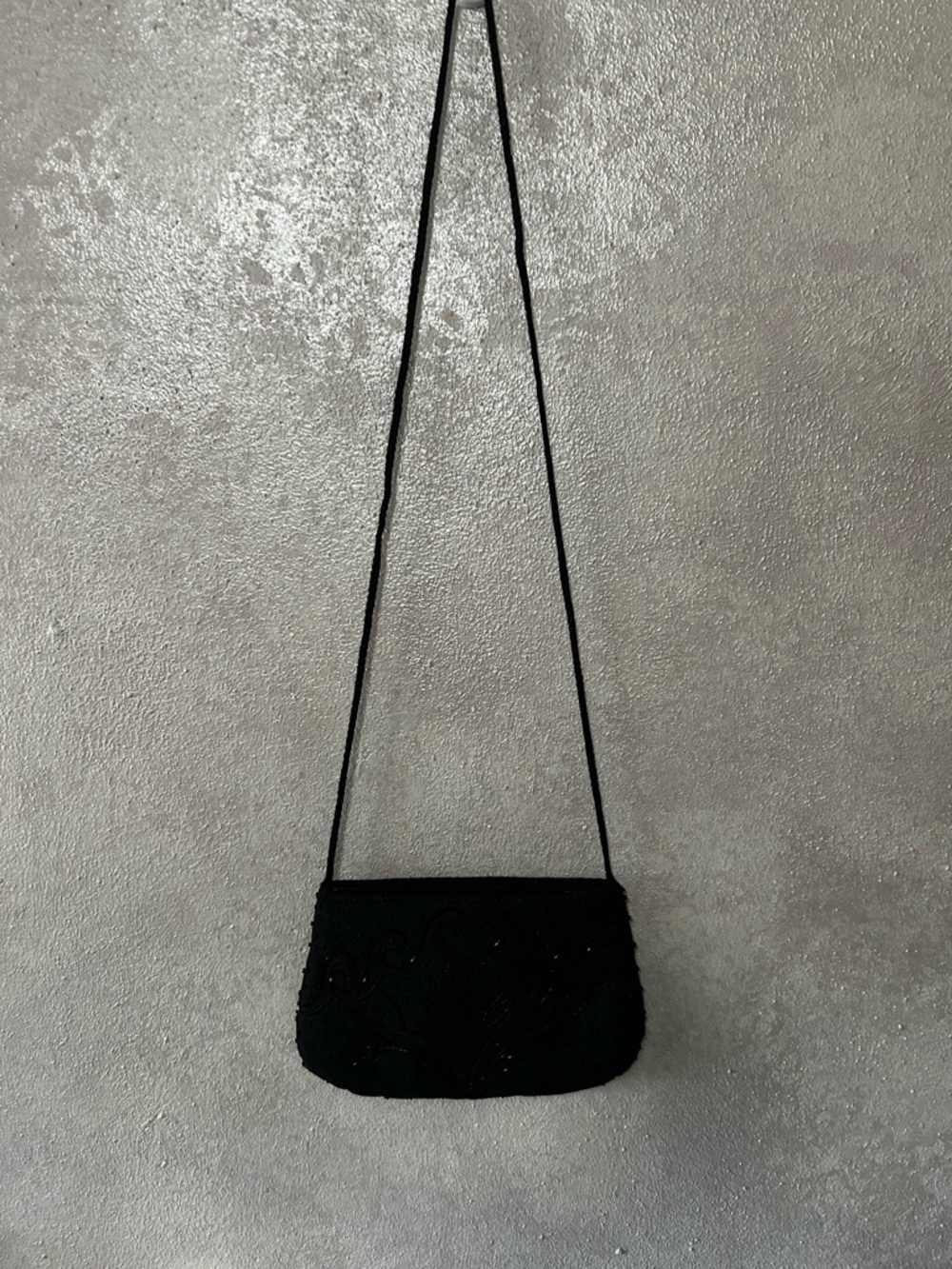 Elegant Black Beaded Crossbody Bag for Women